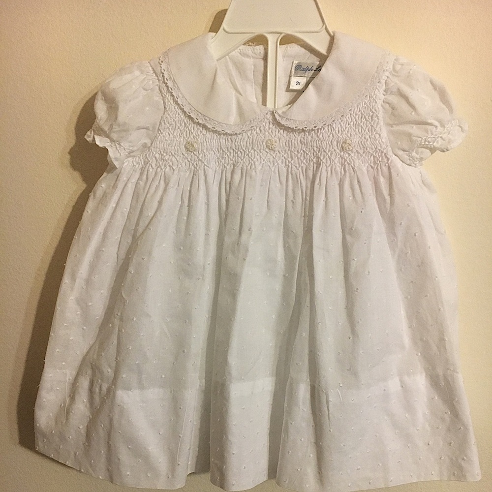 White Dress with smocking.